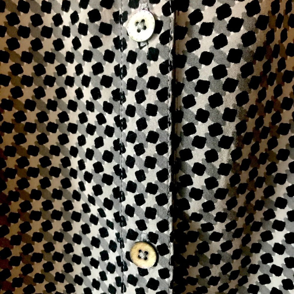 Geometric rayon shirt, size XL